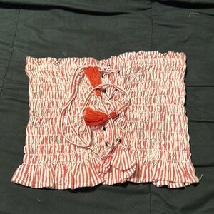 American Eagle Outfitters Red and White Striped Top